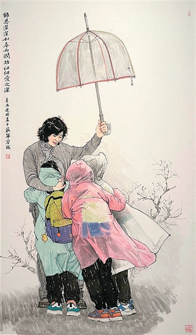 丹青绘写桃李情